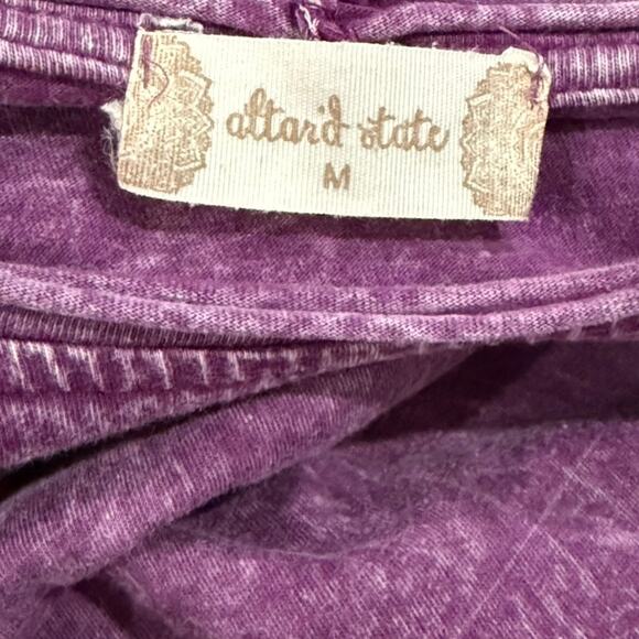 Altar'd State Women's Medium Purple Long‎ Sleeve Ruffle A-Line Dress - Picture 4 of 7